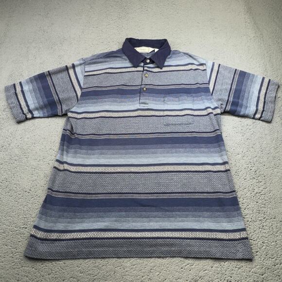 Classics by Palmland Polo Shirt Mens XL Geometric Striped Pattern Short Sleeve - Picture 1 of 11